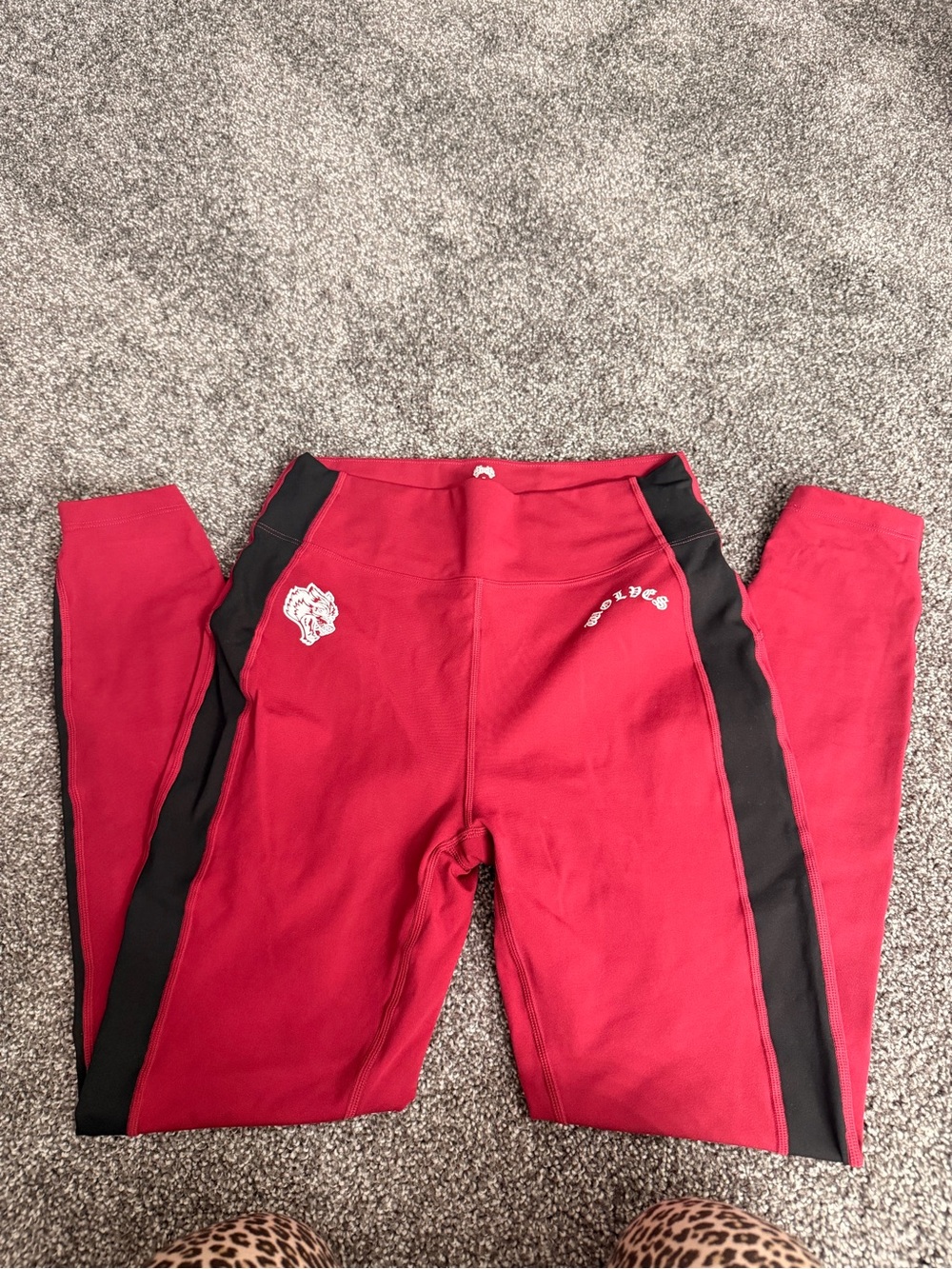 Darc Sport Red Leggings with Black Side Panels